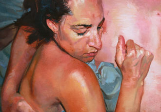 “Wrap” Oil on Canvas, 16” x 12” by artist Ashley Cassens. See her portfolio by visiting www.ArtsyShark.com