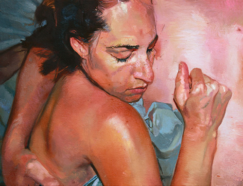 “Wrap” Oil on Canvas, 16” x 12” by artist Ashley Cassens. See her portfolio by visiting www.ArtsyShark.com