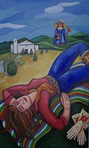 "Dreams for Santo Nino" Oil, 48" x 60" by artist Cheri O’Brien. See her portfolio by visiting www.ArtsyShark.com