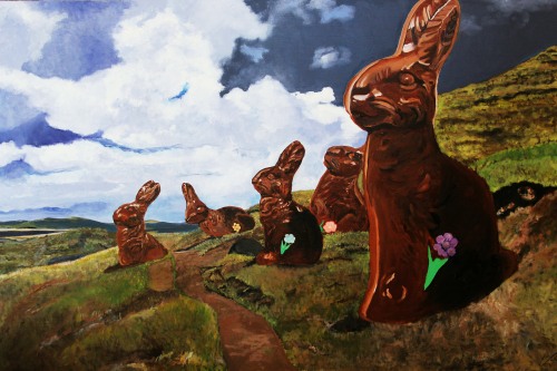 “Easter Island” Oil on Wood Panel, 40” x 30” by artist Ken Vrana. See his portfolio by visiting www.ArtsyShark.com