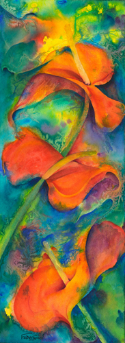 “Dreams of Dancing” Watercolor, 11” x 30” by artist Patrice A. Felderspiel. See her portfolio by visiting www.ArtsyShark.com