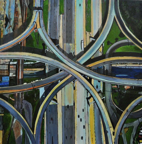 “Series 1 Overview” Oil on Wood Panel, 38” x 38”by artist Ken Vrana. See his portfolio by visiting www.ArtsyShark.com 