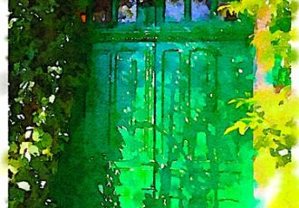 "Green Door, Giverny, France" by Sharon Kurlansky. See this artist’s portfolio by visiting www.ArtsyShark.com.