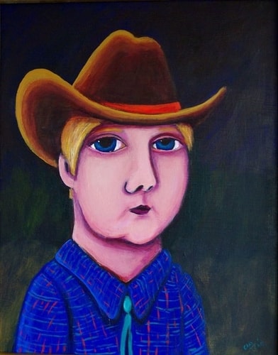 "The Kid" Acrylic, 16" x 20" by artist Cheri O’Brien. See her portfolio by visiting www.ArtsyShark.com