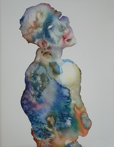 “Figure #2” Watercolor on Paper, 11” x 14” (Photo courtesy of Jim Kempner Fine Art, New York) by artist Shanlin Ye. See her portfolio by visiting www.ArtsyShark.com