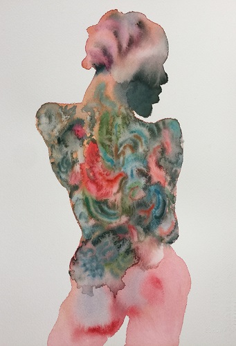 “Figure #24” Watercolor on Paper, 11” x 14” (Photo courtesy of Jim Kempner Fine Art, New York) by artist Shanlin Ye. See her portfolio by visiting www.ArtsyShark.com