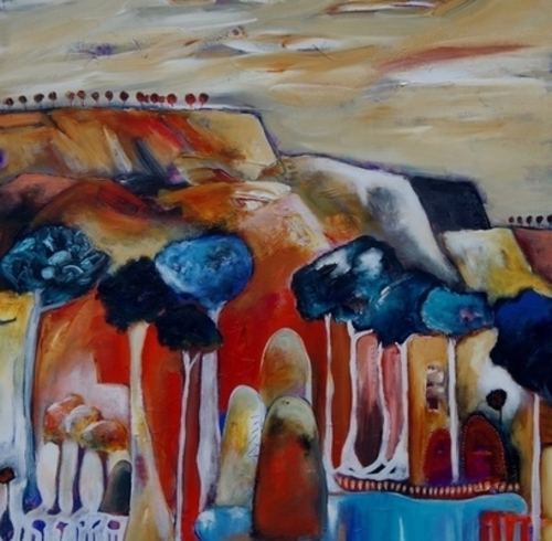 “Barren Land I” Acrylic on Canvas, 36” x 36”by artist Jayne Rolinson. See her portfolio by visiting www.ArtsyShark.com 