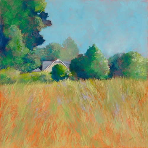 “Summer Solstice #2” Oil on Canvas, 24” x 24” by artist Lynn Goldstein. See her portfolio by visiting www.ArtsyShark.com