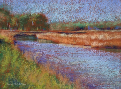 “Textured Vision” Pastel, 12” x 9” by artist Lynn Goldstein. See her portfolio by visiting www.ArtsyShark.com