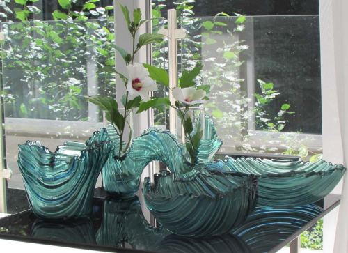 Vessels, Fused Glass, Various Sizes by artist Evgeniya Guneva. See her portfolio by visiting www.ArtsyShark.com