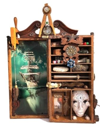 “Blind Faith” Mixed Media Assemblage, 22" x 30" x 7" by artist Vincent Mattina. See his portfolio by visiting www.ArtsyShark.com 