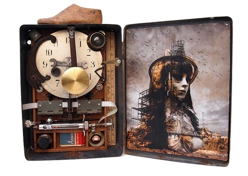 “Soft Construction” Mixed Media Assemblage, 24" x 28" x 10" by artist Vincent Mattina. See his portfolio by visiting www.ArtsyShark.com
