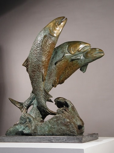 “The Wild Run” Bronze on Champlain Black Marble, 21” x 24” x 12”by artist Elaine Witten. See her portfolio by visiting www.ArtsyShark.com 