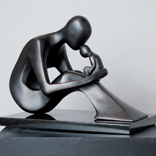 “Mother/Child” Bronze, 18.25” x 11” x 8” by artist Robert Heller. See his portfolio by visiting www.ArtsyShark.com