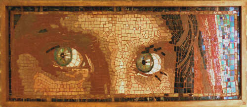 “Afghan Girl” Granite, Marble, Ceramic and Glass on Wood Framed Cement Board, 36” x 14” “Afghan Girl” Granite, Marble, Ceramic and Glass on Wood Framed Cement Board, 36” x 14”