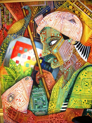 "Farmer" Oil on Canvas, 30" x 40" by artist Valluri Venkata Swamy. See his portfolio by visiting www.ArtsyShark.com