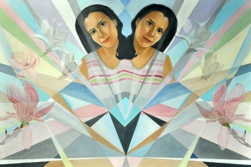 "Facets" Oil on Canvas, 36" x 24" by artist Lola Stanton. See her portfolio by visiting www.ArtsyShark.com