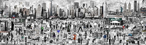 “New York Synchronicity” Photography, 90” x 28”by artist Gail Mancuso. See her portfolio by visiting www.ArtsyShark.com 
