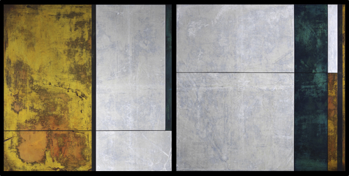 “Piano Key I & II” Diptych, Mixed Media on Wood, 20” x 20” each by artist Douglas Deveny. See his portfolio by visiting www.ArtsyShark.com