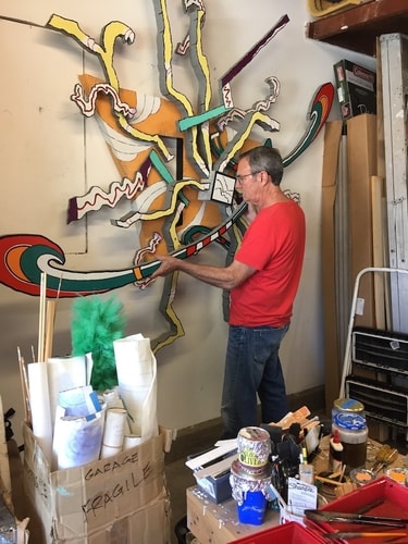 Artist Dennis Ruble at work in his studio. See his portfolio by visiting www.ArtsyShark.com