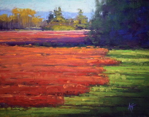 "Autumn's Final" Pastel, 14" x 11" by artist Alejandra Gos. See her portfolio by visiting www.ArtsyShark.com