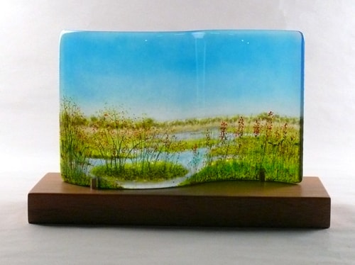“Open Sky” Layered Glass Landscape, 14” x 7” by artist Steph Mader. See her portfolio by visiting www.ArtsyShark.com