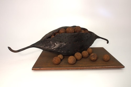 “Seed Pod” Salvaged Steel, 61cm x 25cm x 28cm by artist Andre Sardone. See his portfolio by visiting www.ArtsyShark.com