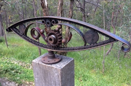 “The Mill” Salvaged Steel, 140cm x 45cm by artist Andre Sardone. See his portfolio by visiting www.ArtsyShark.com