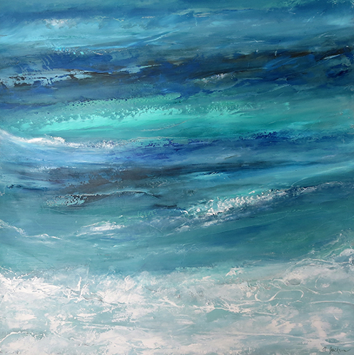 "Ebb and Flow" Mixed Media, 36" x 36" by Angela Jackson. See her portfolio by visiting www.ArtsyShark.com