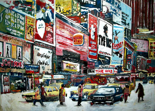 “Broadway 70’s” Mixed Median 40” x 28” by artist Marcelo Neira. See his portfolio by visiting www.ArtsyShark.com