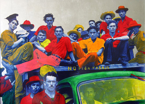 “Como Salchicha en Lata” Mixed Media Photography, 64” x 48” by artist Carlos Mercado. See his portfolio by visiting www.ArtsyShark.com