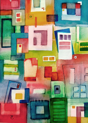 “Doors and Windows” Watercolor on Arches paper, 13” x 18” “Doors and Windows” Watercolor on Arches paper, 13” x 18”