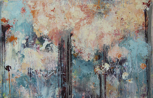 "Broken and Beautiful" Oil and Cold Wax on Birch Panel, 101" x 65" by Erika Guillory. See her portfolio by visiting www.ArtsyShark.com