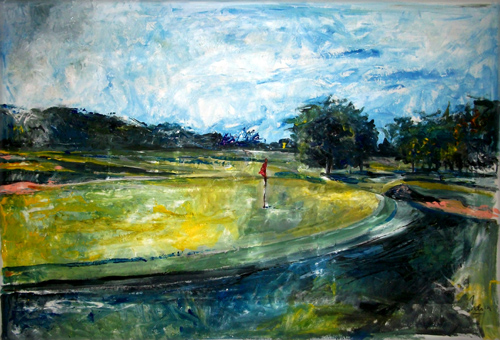 “Golf” Mixed Media, 40” x 28” by artist Marcelo Neira. See his portfolio by visiting www.ArtsyShark.com