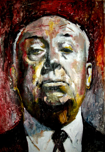 “Hitchcock” Mixed Media, 28” x 40” by artist Marcelo Neira. See his portfolio by visiting www.ArtsyShark.com