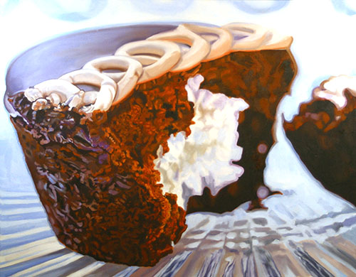 "Hostess Cupcake" Oil on Canvas, 36" x 30" by artist Andrea Alvin. See her portfolio by visiting www.ArtsyShark.com