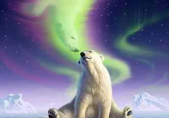 "Arctic Kiss" Digital Illustration, 20" x 28" by artist Jerry Lofaro. See his portfolio by visiting www.ArtsyShark.com