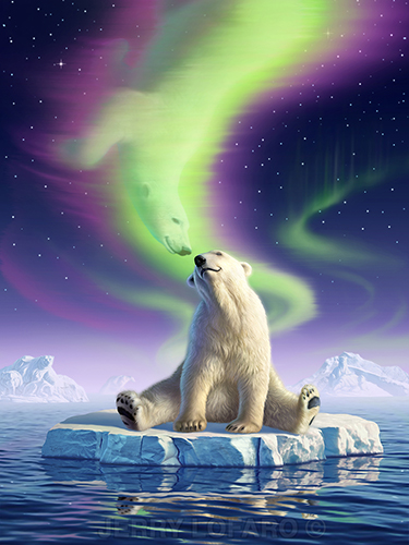 "Arctic Kiss" Digital Illustration, 20" x 28" by artist Jerry Lofaro. See his portfolio by visiting www.ArtsyShark.com