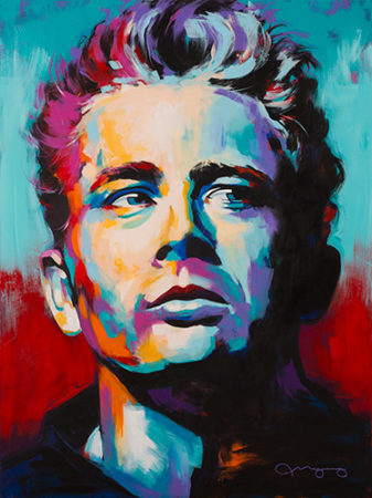 “James Dean” Acrylic on Canvas, 36” x 48” by artist Jack Magurany. See his portfolio by visiting www.ArtsyShark.com