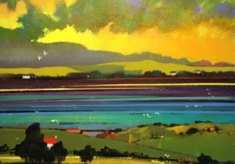 "Low Tide on Eden Estuary" Acrylic, 70cm x 70cmby artist Ken Roberts. See his portfolio by visiting www.ArtsyShark.com