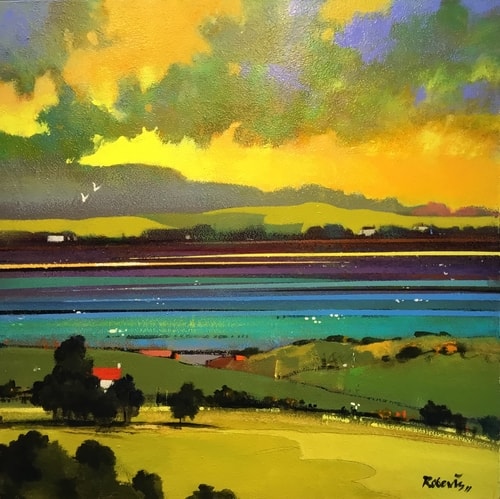 "Low Tide on Eden Estuary" Acrylic, 70cm x 70cmby artist Ken Roberts. See his portfolio by visiting www.ArtsyShark.com