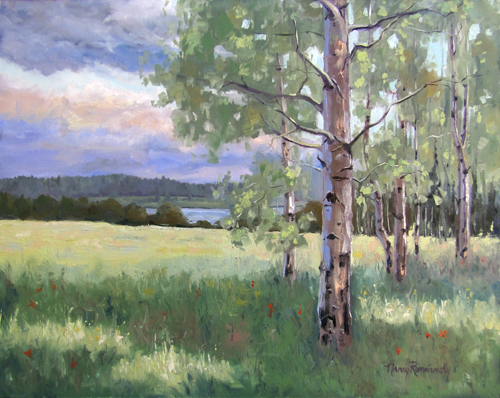 "Aspen Dreams" Oil, 20" x 16" by Nancy Romanovsky. See her portfolio by visiting www.ArtsyShark.com