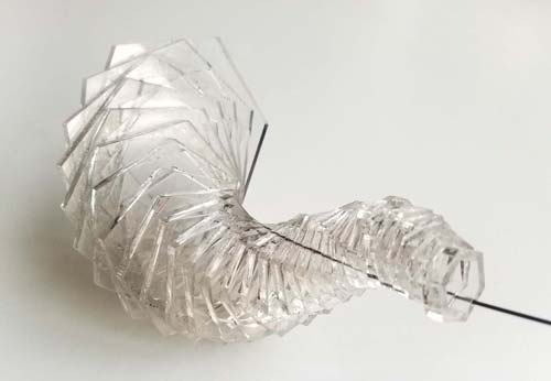 "Spire Shell" Acrylic and Steel Wire, 6" x 4" x 3" by artist Paulapart Pino. See his portfolio by visiting www.ArtsyShark.com