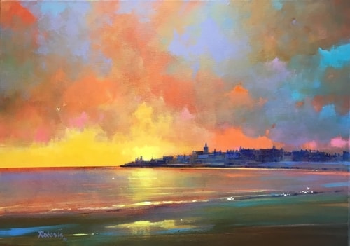 "Sunrise St. Andrews" Acrylic, 70cm x 50cm by artist Ken Roberts. See his portfolio by visiting www.ArtsyShark.com