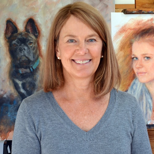 Artist Suellen McCrary in her studio. See her portfolio by visiting www.ArtsyShark.com