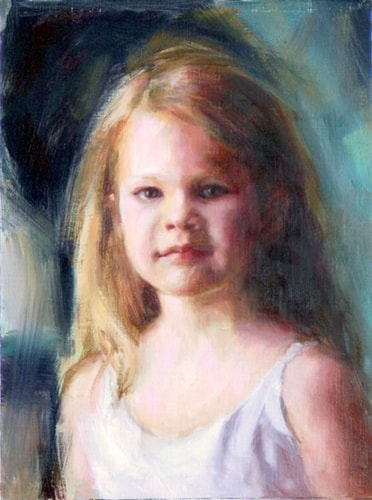 "Cameron" Oil, 9" x 12" by artist Suellen McCrary. See her portfolio by visiting www.ArtsyShark.com