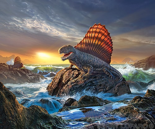 "Dimetrodon" Digital Illustration, 28" x 22" by artist Jerry Lofaro. See his portfolio by visiting www.ArtsyShark.com