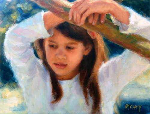 "For a Moment" Oil, 14" x 11" by artist Suellen McCrary. See her portfolio by visiting www.ArtsyShark.com