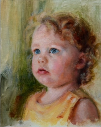 "Grey" Oil, 8" x 10" by artist Suellen McCrary. See her portfolio by visiting www.ArtsyShark.com