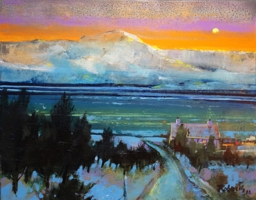 "Winter on the Loch" Acrylic, 50cm x 40cm by artist Ken Roberts. See his portfolio by visiting www.ArtsyShark.com